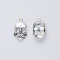 Sculpted Skull Head Metal Charms in Two Antique Finishes view 6