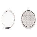 Oval Cabochon Pendant Setting with Dense Textured Back view 6