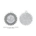 Sunflower Edge Round Cabochon Setting in Antique Silver Tone view 3