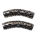 Curved Openwork Tube Spacer Beads in Two Antique Metal Finishes view 6