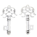 Scroll Bow Skeleton Key Metal Charm for Jewelry Making, 2 Finishes view 6