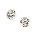 Peace Letter Large Hole Bead in 2 Pictured Finishes for Jewelry Making view 6