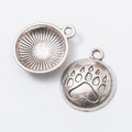 Paw Print Medallion Detailed Metal Charm in 2 Finishes view 6