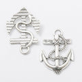 Rope Anchor Charm Textured Nautical Metal Pendant in Two Finishes view 6