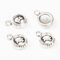 Dog Bone Round Bezel Charms in Two Antique Finishes view 6