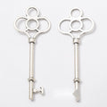 Ornate Four Loop Skeleton Key Metal Charms in Two Finishes view 6