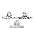 Gymnastics Word Bar Connector in Antique Silver Tone view 3