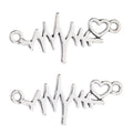Heartbeat Line Vintage Metal Charm Pendant for Jewelry Making view 3