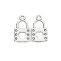 Heart Padlock Charm with a padlock shape with a heart cutout in 4 Metal Finishes view 8