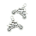 Antique Silver Motorcycle Rider Metal Charms for Jewelry Making view 3