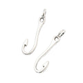 Fish Hook Charm with a curved fish-hook silhouette in 2 Metal Finishes view 6
