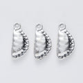 Pleated Dumpling Metal Charms in Antique Silver Finish view 3