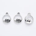 Round Ocean Wave Silhouette Charm in 2 Pictured Finishes view 5