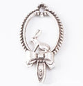 Rabbit In Oval Frame Charm Metal Jewelry Making Component view 8