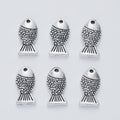 Scaly Fish Detailed Metal Charm in 1 Finish for Crafting view 3