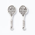 Badminton Racket-Shaped Metal Charm Pendants in 2 Finishes view 6