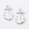 Open Anchor Charm in Antique Bronze and Silver Tone Metal view 7