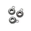 Dotted Round Three Way Bail Bead in Textured Metal for Jewelry Making view 6