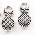 Tiny Textured Pineapple Charm In Antique Bronze and Antique Silver Metal Finish view 4