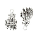 Skeleton Hand-Shaped Metal Charm Pendants in 2 Finishes view 7