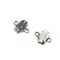 Openwork Maple Leaf Metal Charm in Antique Silver Tone view 3