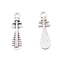 Chinese Lute Instrument Metal Charm in Two Antique Finishes view 7
