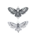 Detailed Moth Charms in Antique Gold and Antique Silver view 4