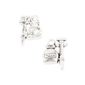 Medicine Bottle and Syringe Pendant Charm in Antique Silver view 3