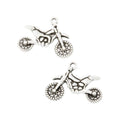 Motocross Bike Metal Charm Antique Silver Craft Supply view 3