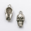 Long Skull Head Metal Charm in Two Antique Finishes view 6
