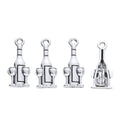 Wine Bottle and Glass Metal Charms in Two Antique Finishes view 7