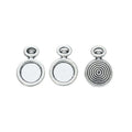 Small Floral Round Cabochon Settings in Three Metal Finishes view 8