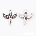 Small Angel-Shaped Metal Charm Pendants in 2 Finishes view 6