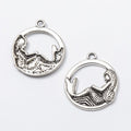 Mermaid In Round Frame Charm Metal Jewelry Making Component view 6