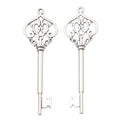 Ornate Key Metal Pendant Charms in 6 Distinct Finishes view 10