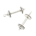Dumbbell Weight Charm In Antique Bronze And Silver view 7