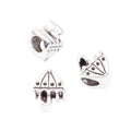 Umbrella Large Hole Beads In Gold And Silver Tones view 6