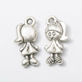 Braided Girl Detailed Metal Charm in 6 Finishes for Crafting view 10
