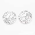 Hammered Round Two-Hole Metal Connector Disc For Jewelry Making view 6