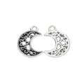 Openwork Crescent Moon And Stars Charm In Two Tones view 7