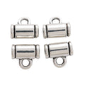 Plain Cylinder Three Way Bail Bead in Textured Metal for Jewelry Making view 6