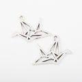 Origami Crane Charm In 4 Metal Finishes For Jewelry Making view 8