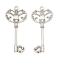 Ornate Heart Bow Key Metal Charms in 6 Pictured Finishes view 10