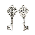 Filigree Key Charm Ornate Metal Pendant in Two Finishes view 6