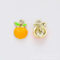 Orange Fruit Enamel Metal Charm in Two Orange Shades view 5