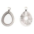 Ornate Teardrop Cabochon Pendant Trays in Two Finishes view 7