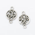 Round Swirl Double Loop Metal Connectors in Three Finishes view 8