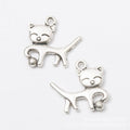 Long Tail Cat Charm in 2 Metal Finishes for Jewelry Making view 6