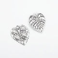 Heart-Shaped Leaf Metal Charms in 2 Pictured Finishes view 6