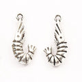 Curled Shrimp Metal Charms In Two Antique Finishes view 6